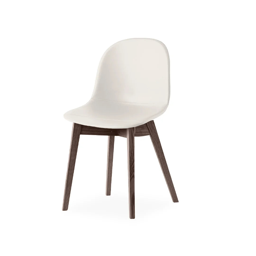Silla de base de madera Academy tipo piel para Comedor. Muebles Italianos variant