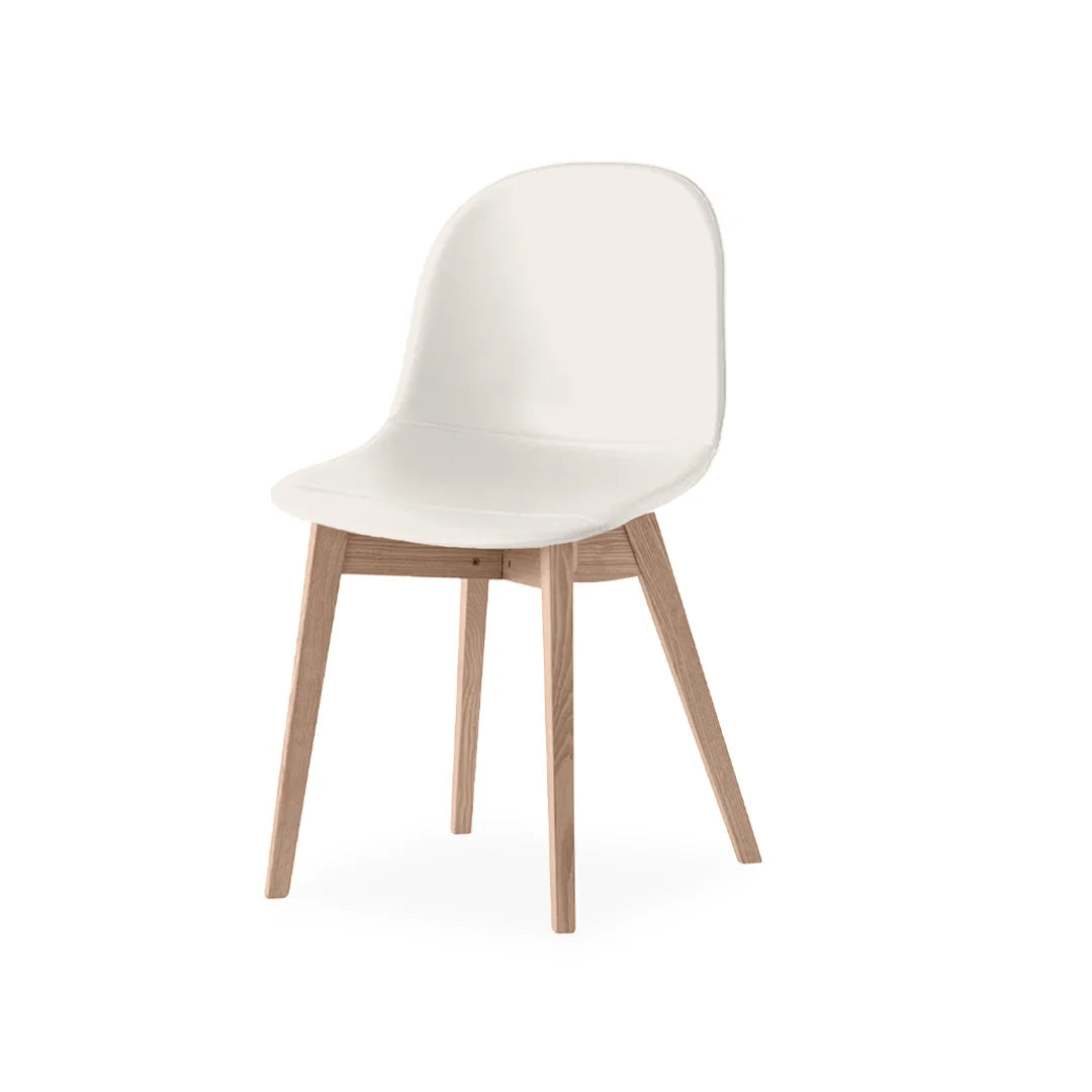 Silla de base de madera Academy tipo piel para Comedor. Muebles Italianos variant