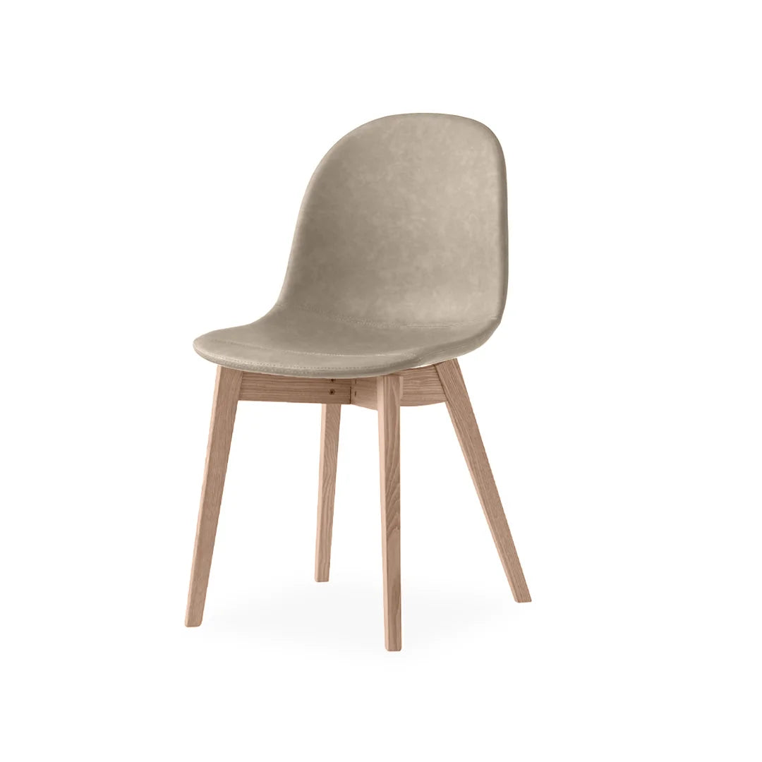 Silla de base de madera Academy tipo piel para Comedor. Muebles Italianos variant