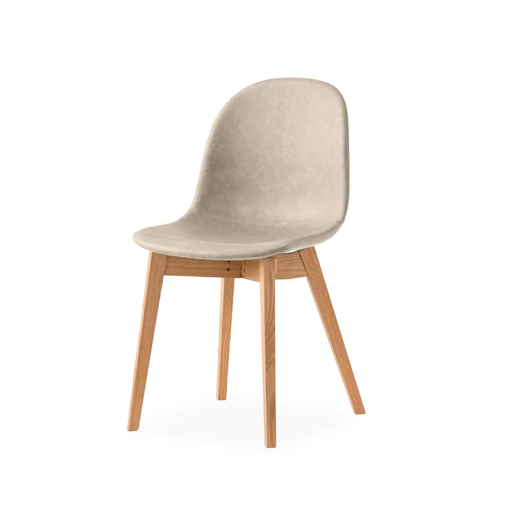 Silla de base de madera Academy tipo piel para Comedor. Muebles Italianos variant