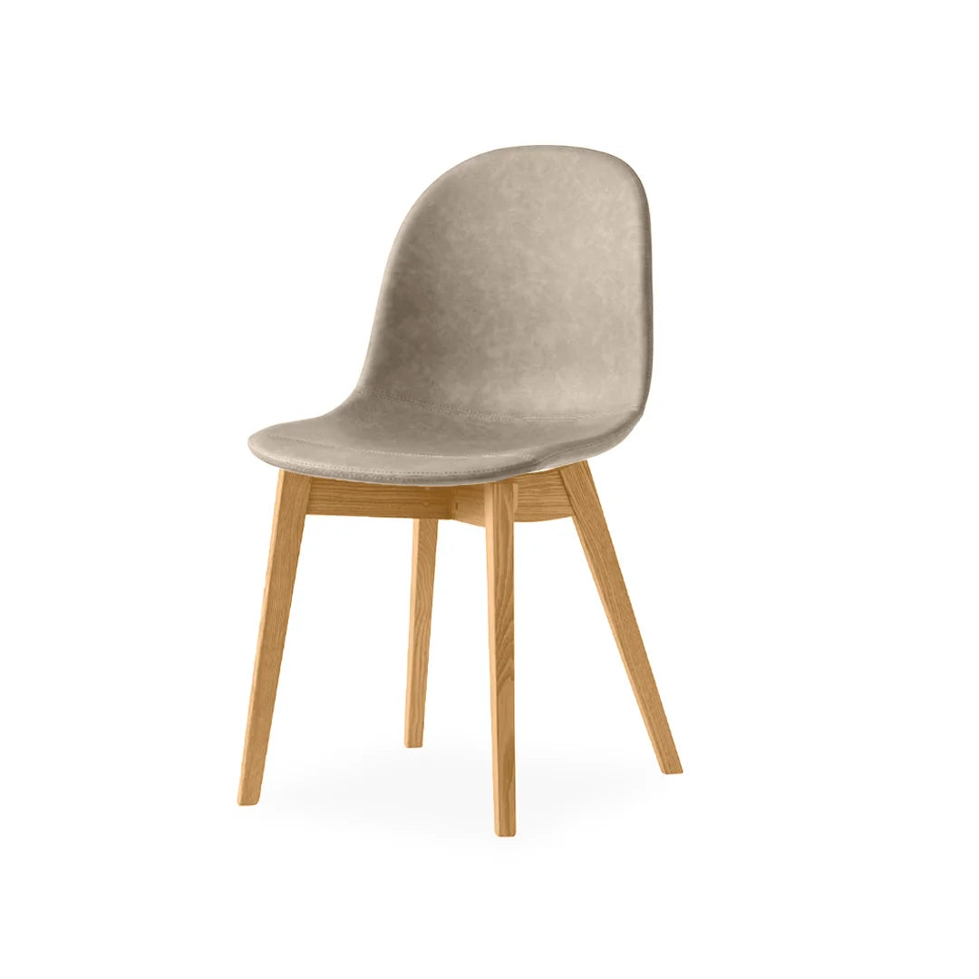 Silla de base de madera Academy tipo piel para Comedor. Muebles Italianos variant