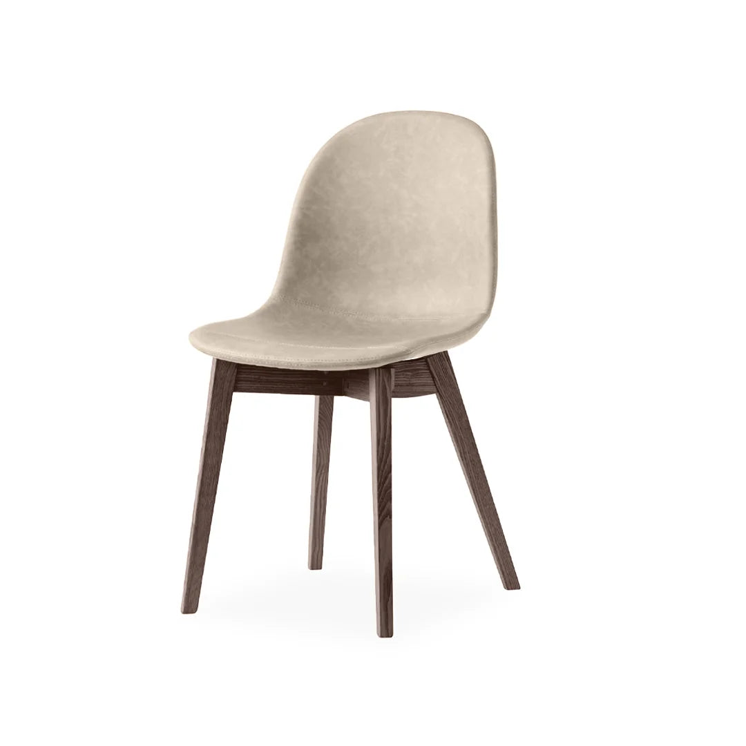 Silla de base de madera Academy tipo piel para Comedor. Muebles Italianos variant