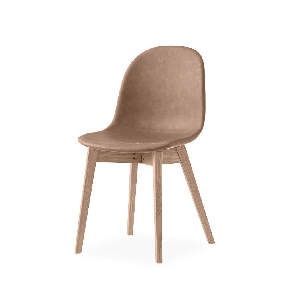 Silla de base de madera Academy tipo piel para Comedor. Muebles Italianos variant