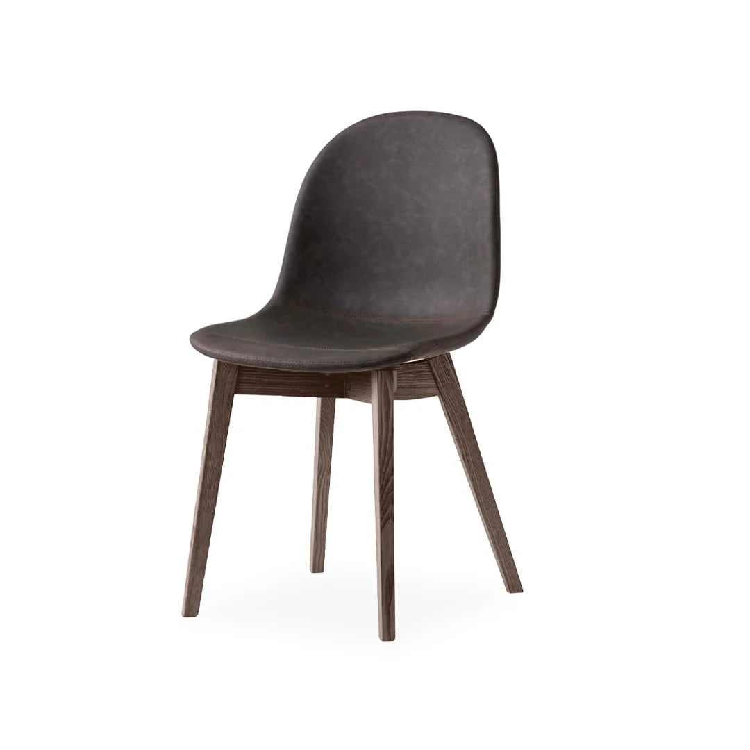Silla de base de madera Academy tipo piel para Comedor. Muebles Italianos variant