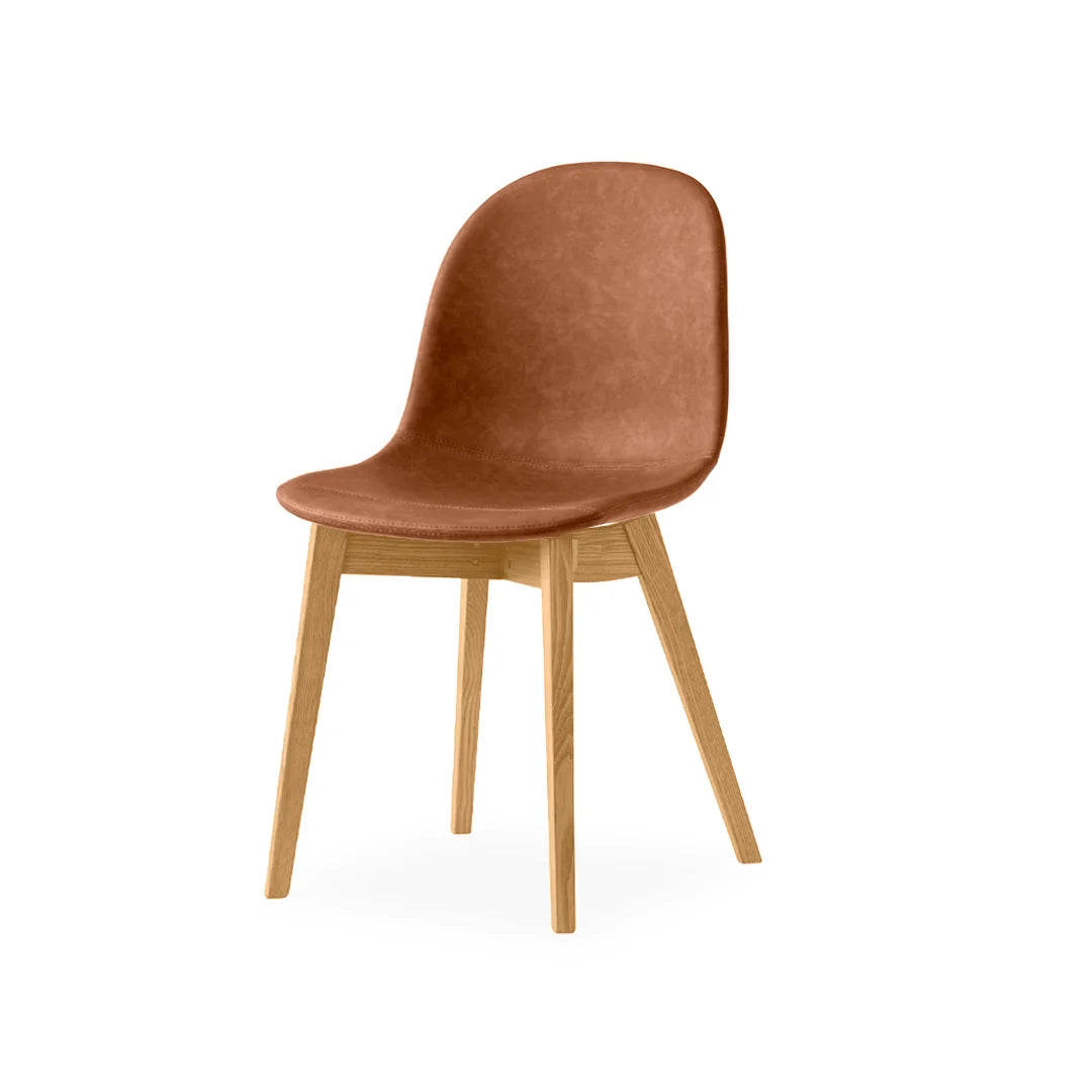 Silla de base de madera Academy tipo piel para Comedor. Muebles Italianos variant