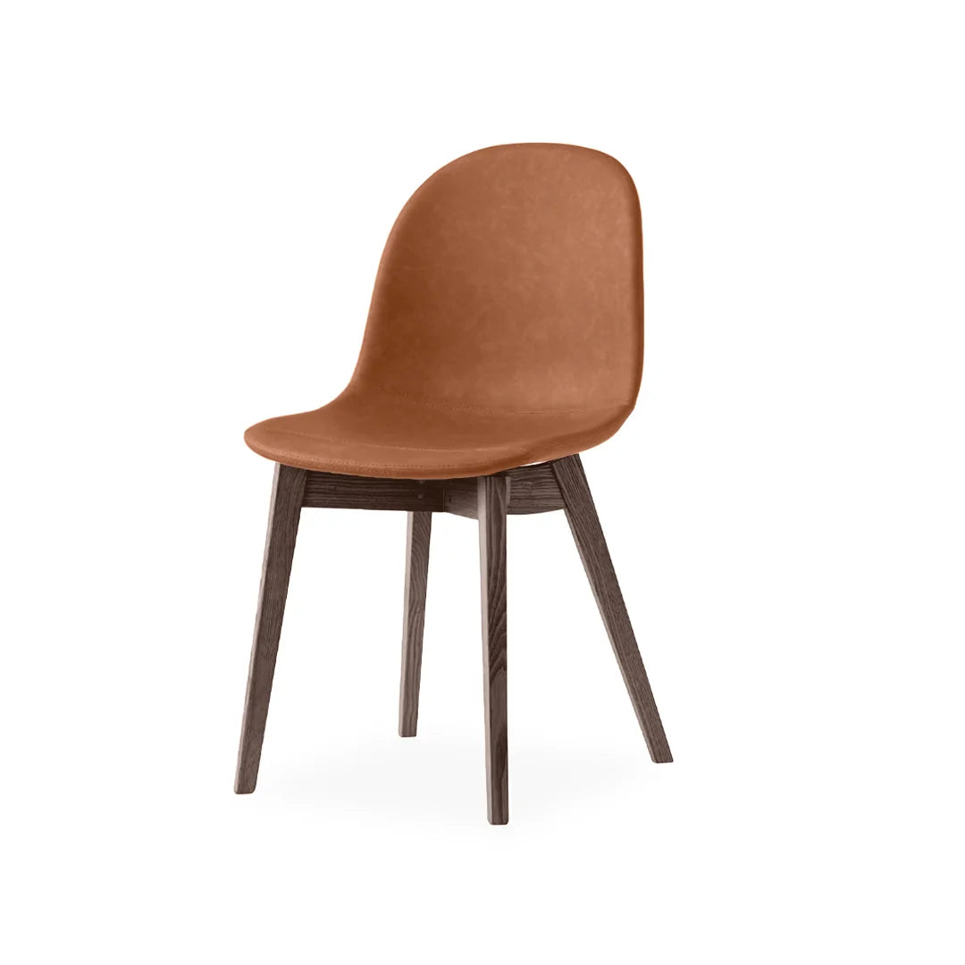 Silla de base de madera Academy tipo piel para Comedor. Muebles Italianos variant