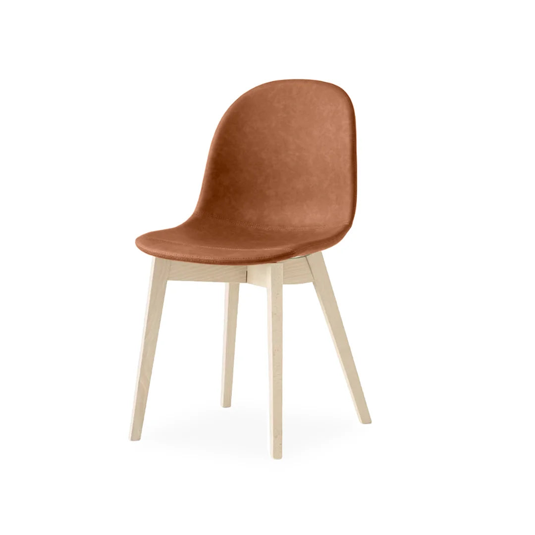 Silla de base de madera Academy tipo piel para Comedor. Muebles Italianos variant