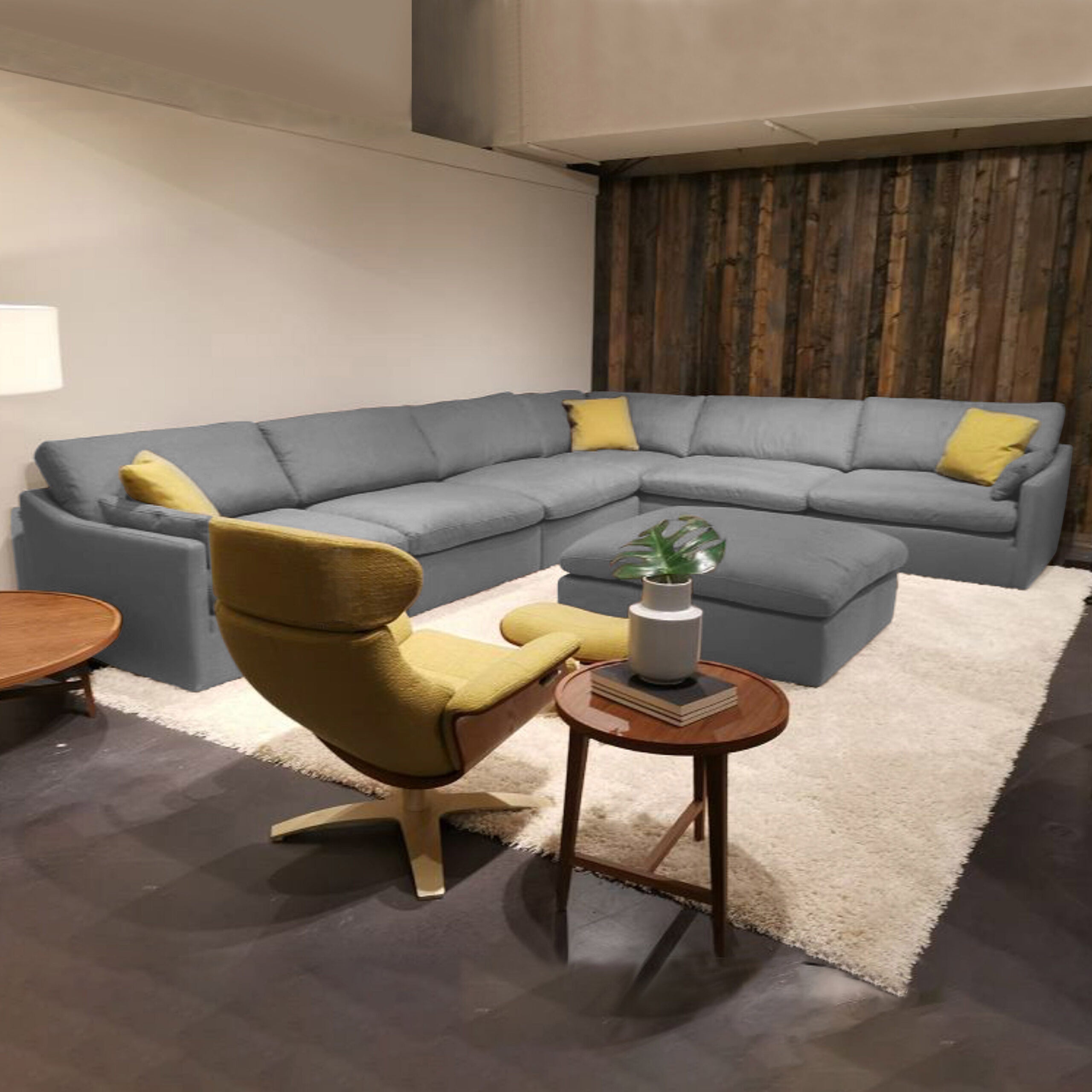 Sala esquinera Cordoba Gris. Muebles Italianos