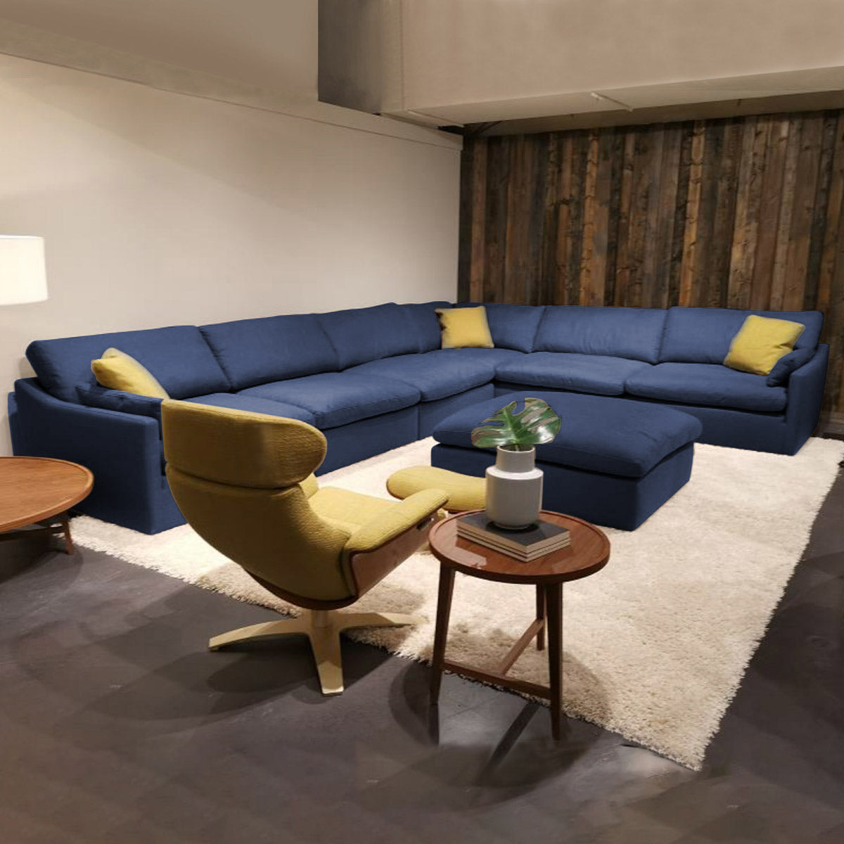 Sala esquinera Cordoba Azul. Muebles Italianos