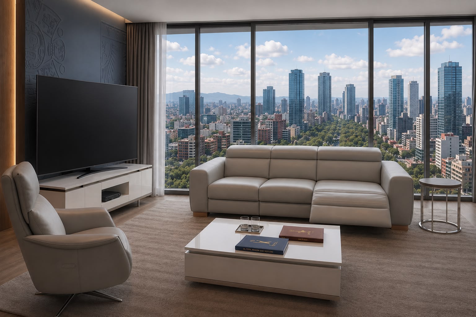 Cómo armar una sala de TV moderna con muebles de lujo