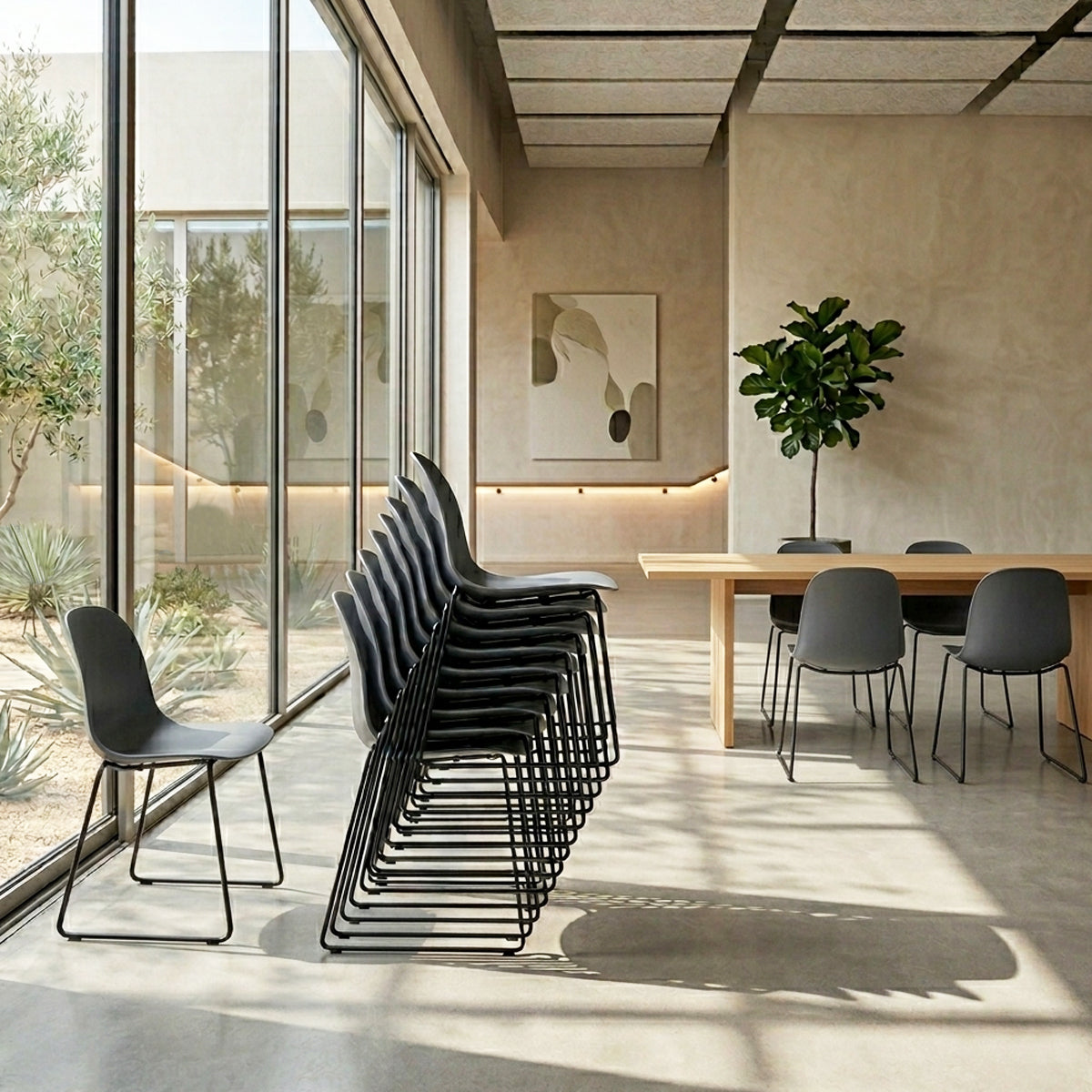 Silla de diseño Italiano Academy apilable de metal