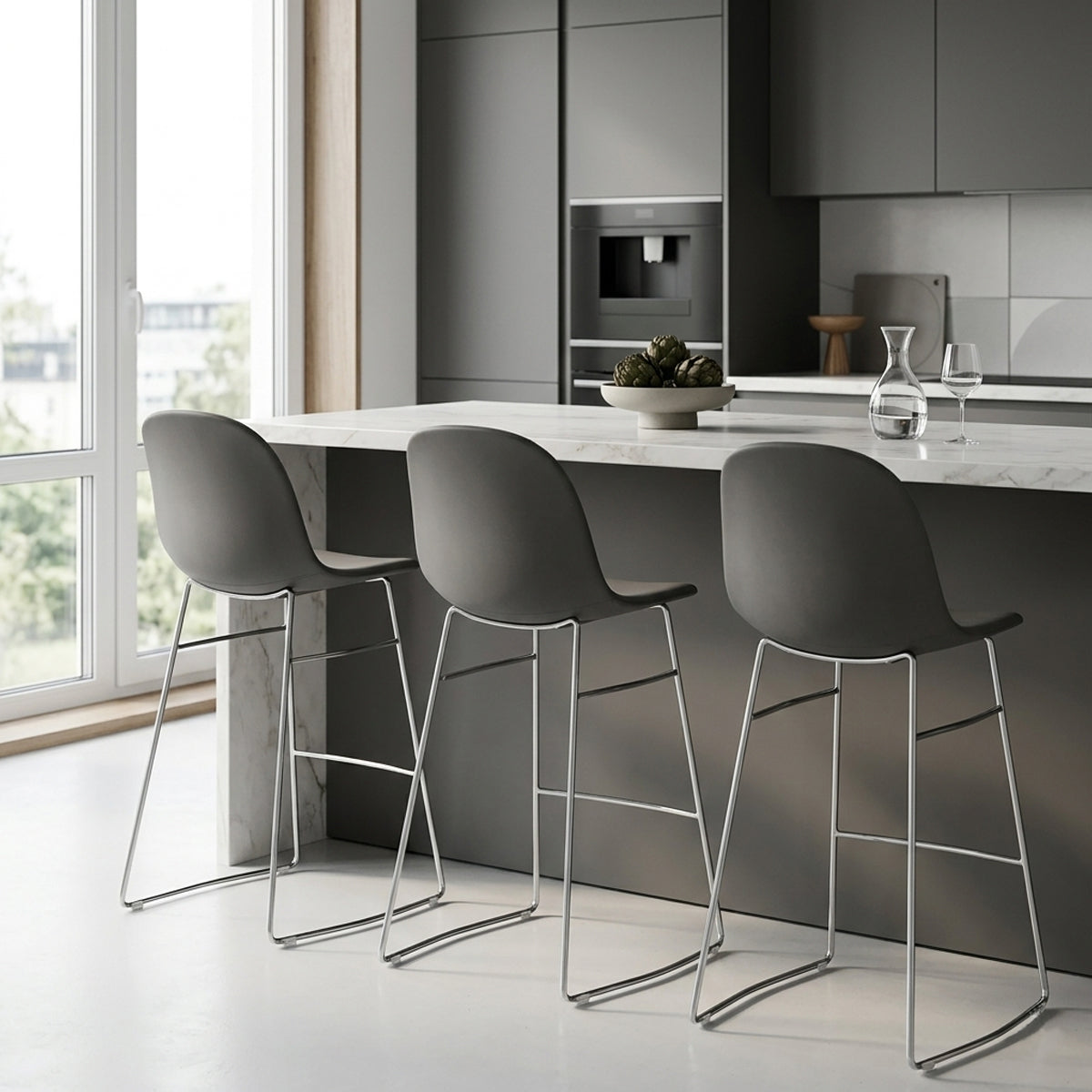 Banco Italiano para cocina Academy tipo piel y metal