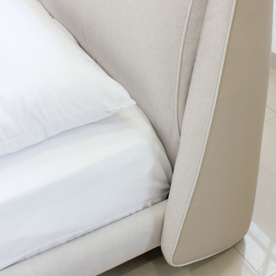 Cama Cuzco King Size Tela y Piel