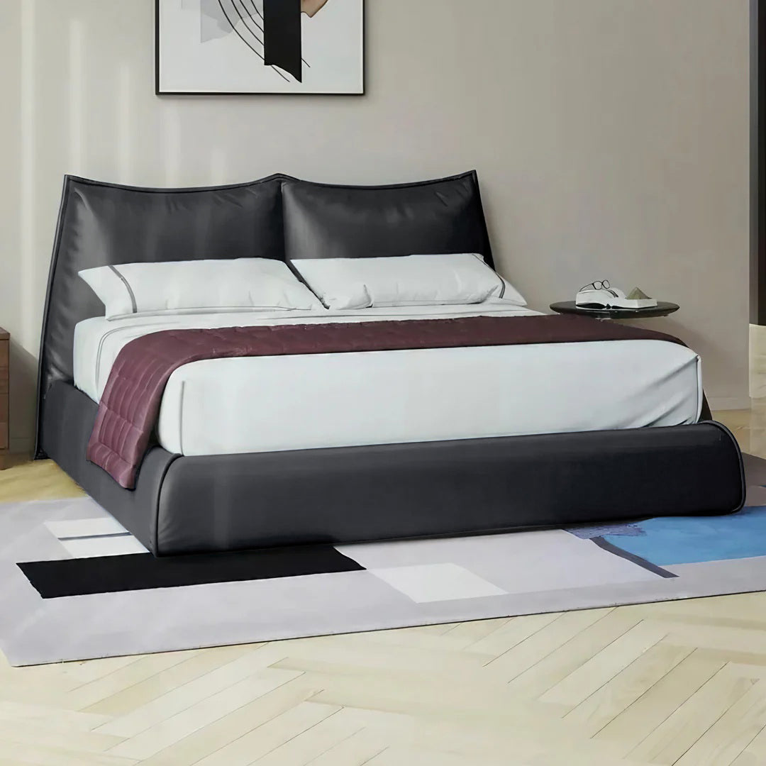 Cama King Size Lunare Natuzzi piel antracita