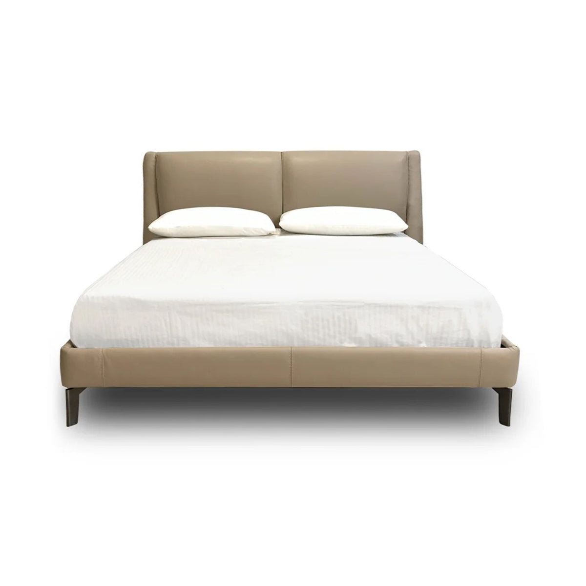 Cama Queen Size Cuzco Natuzzi piel Café Latte
