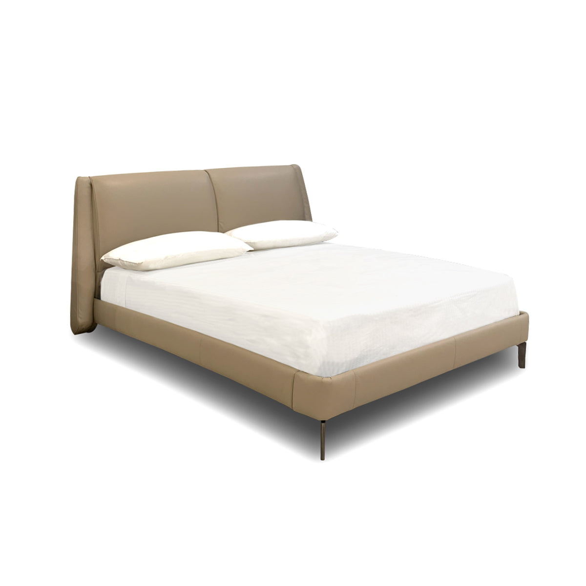 Cama Queen Size Cuzco Natuzzi piel Café Latte