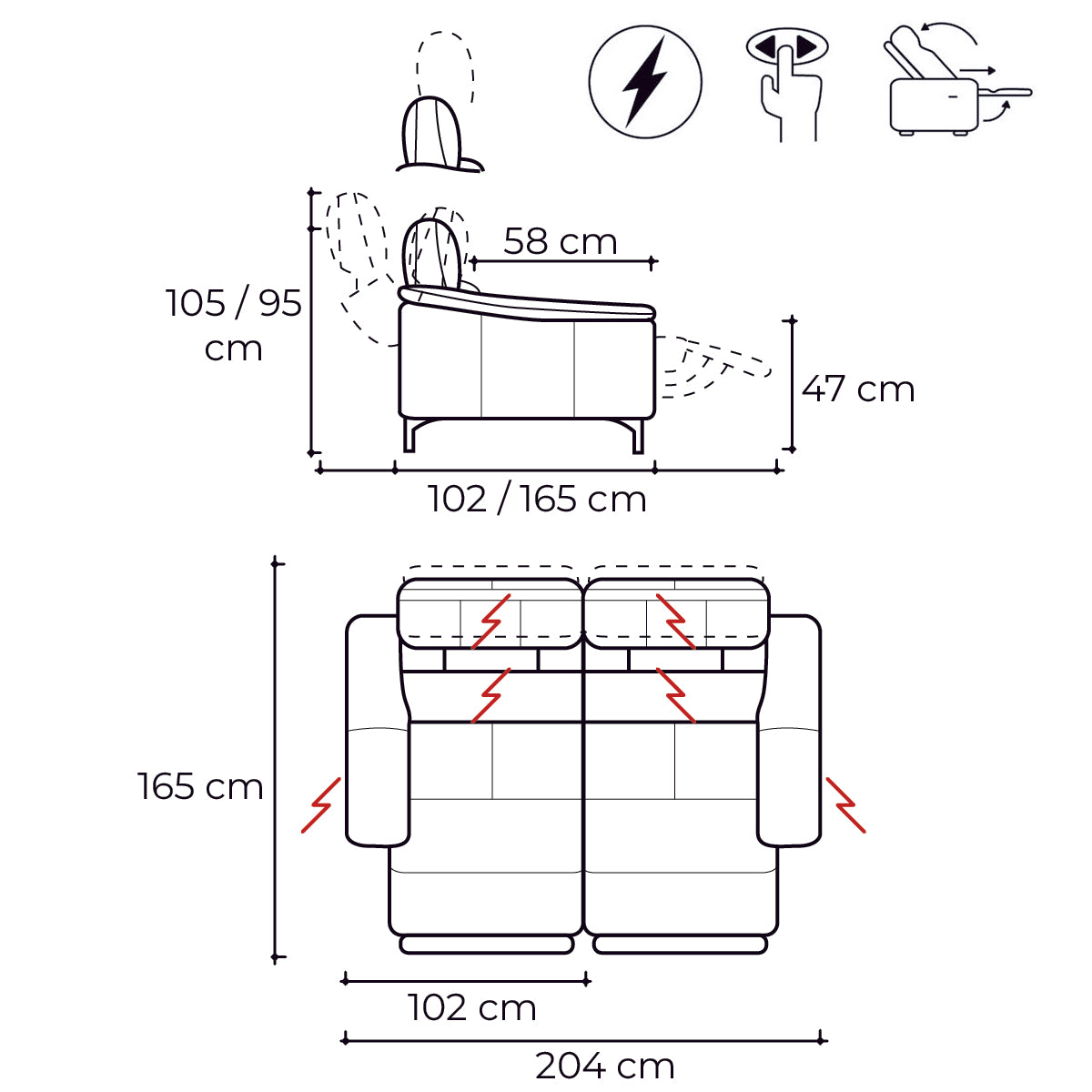 Sofá reclinable Columbus