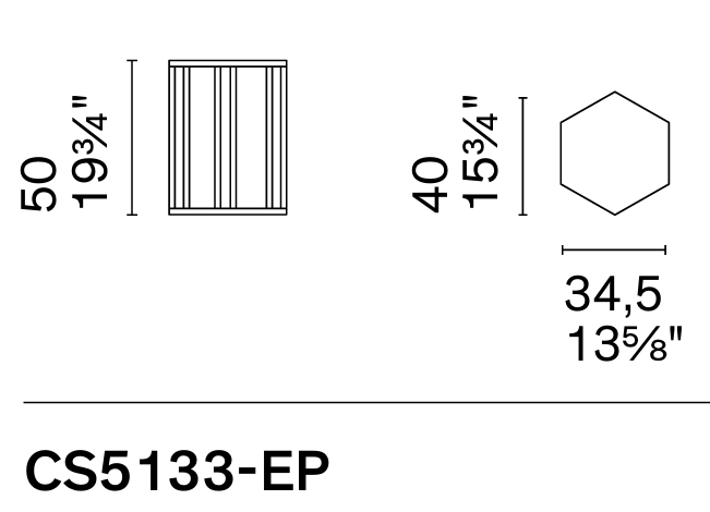 Mesita lateral Renee Hexagonal