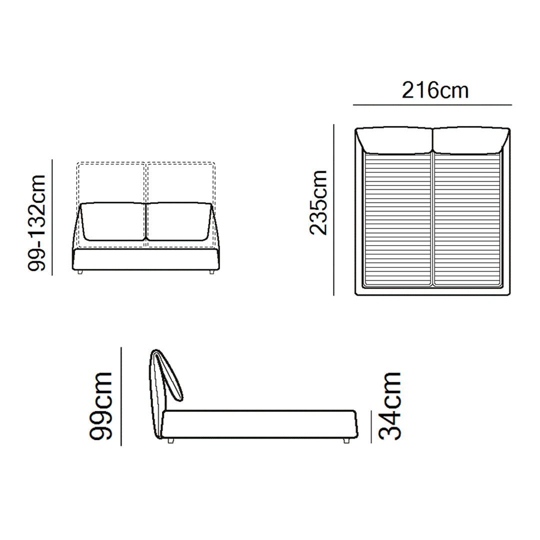 Cama King Size Orbitale de piel Natuzzi