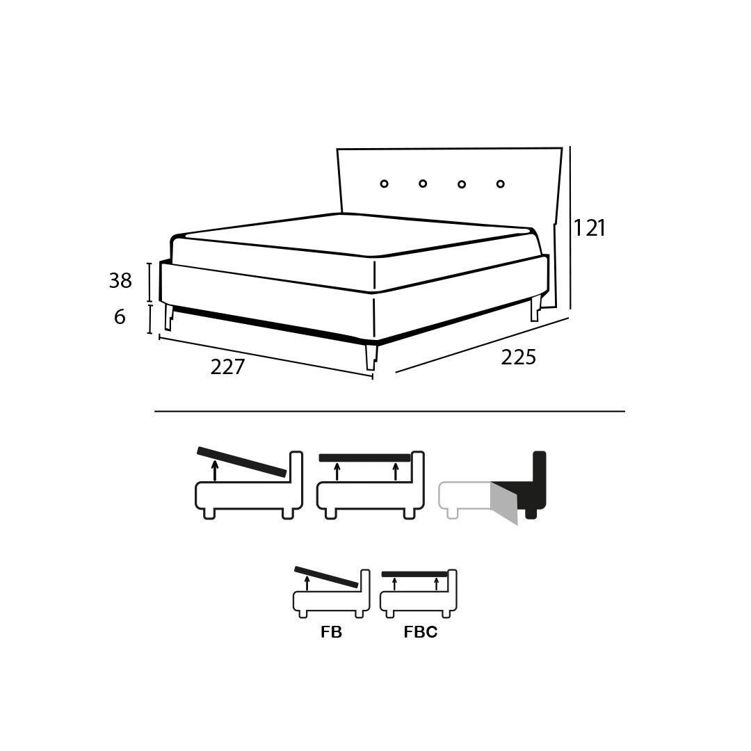 Cama Zico King Size en Tela