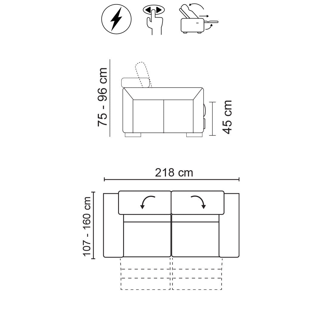 Forza Sofá Natuzzi Reclinable en piel