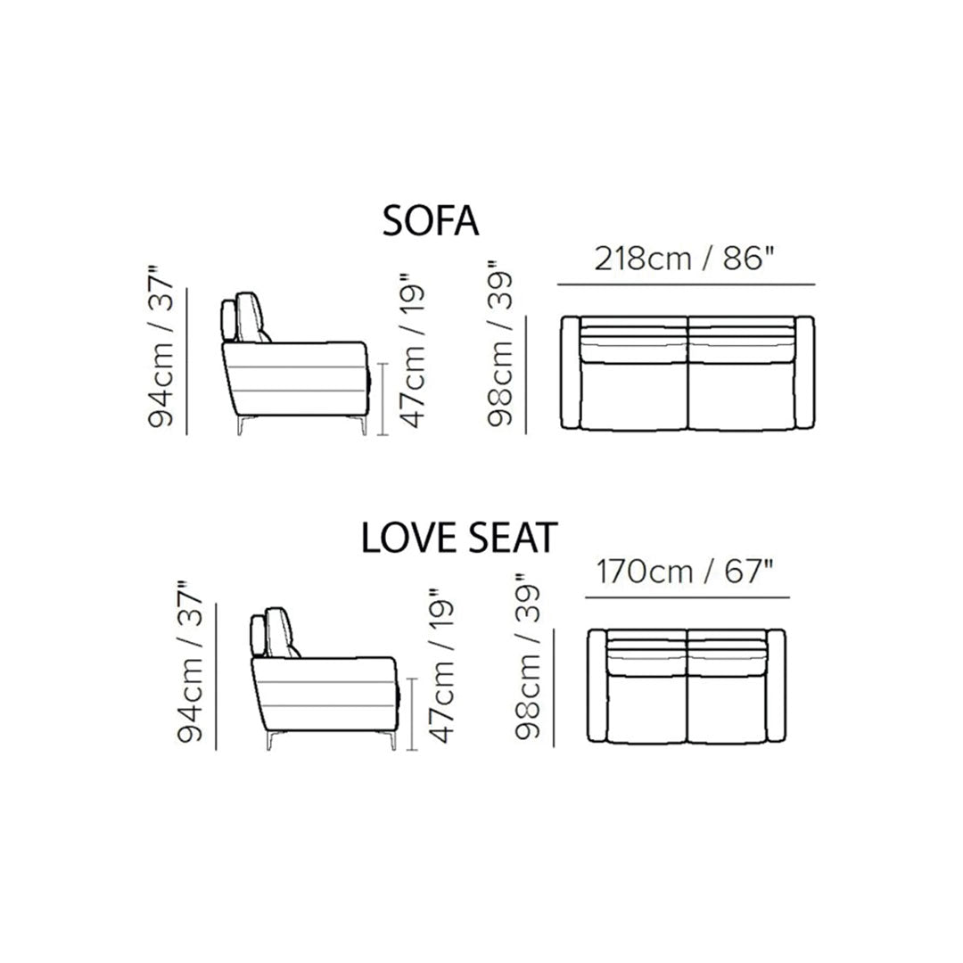 ESQUEMA GIORGIO SOFA LOVESEAT NATUZZI