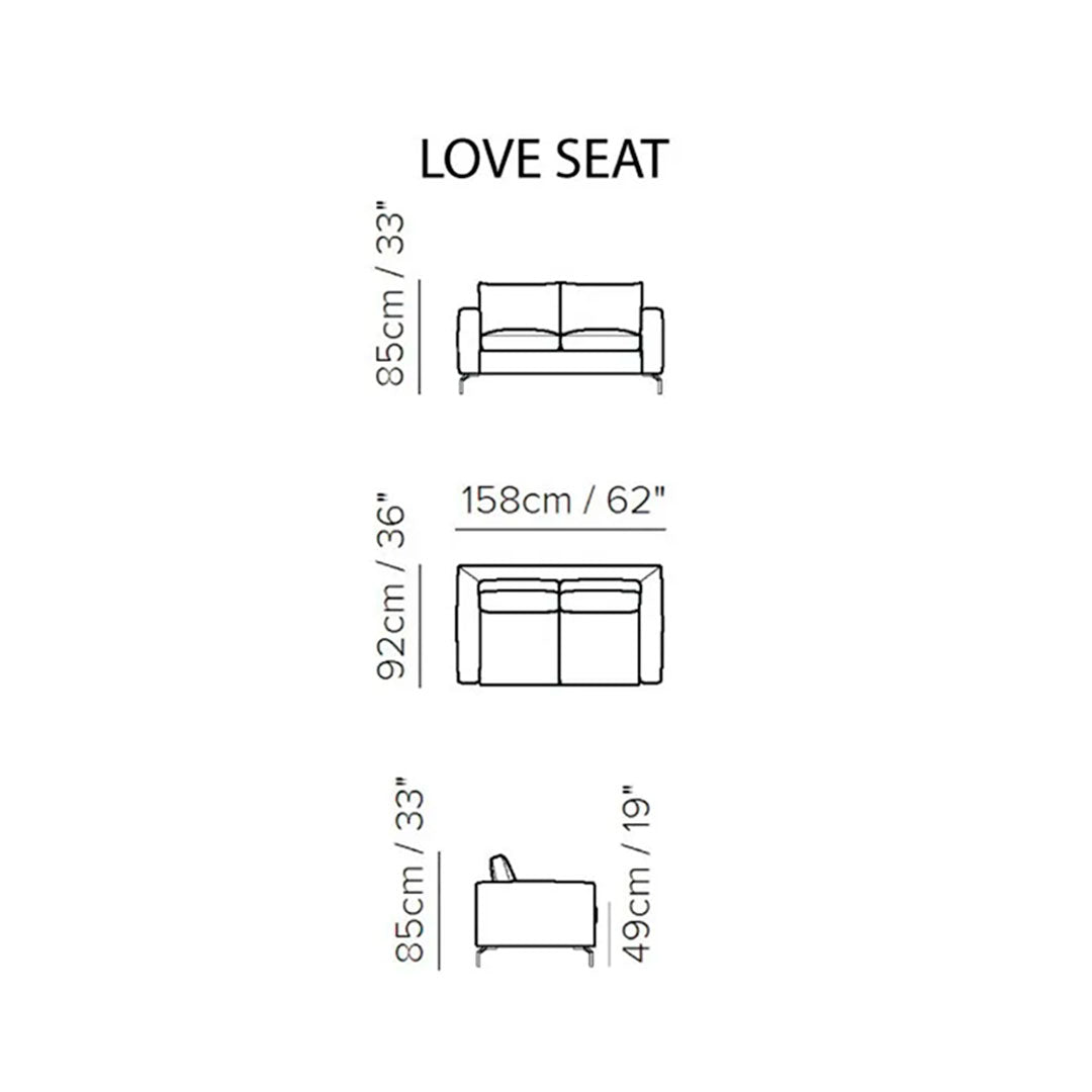 Love seat Sollievo en tela Atena Gris medio