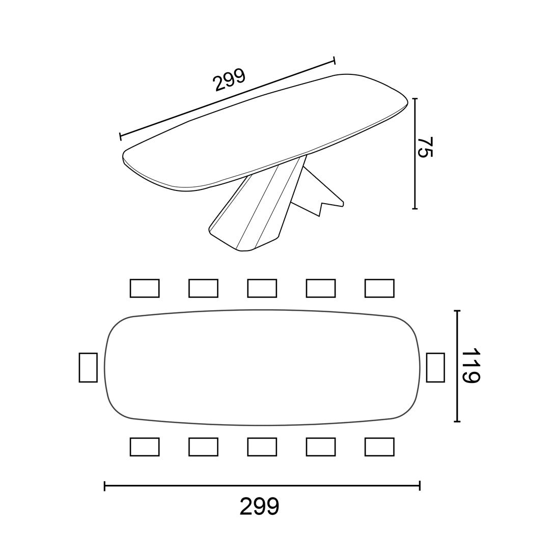 mesa de comedor fija Axiom FB 300 MTO