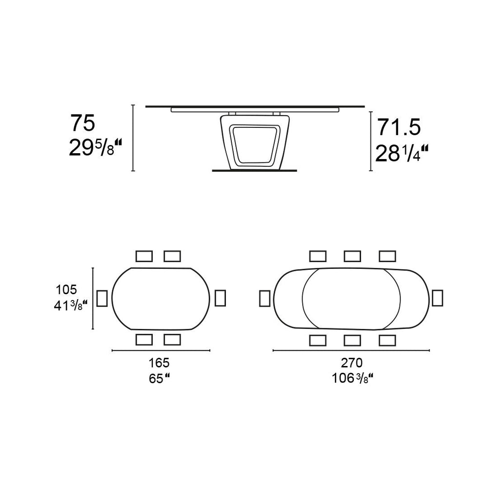 mesa orbital extensible 165 Calligaris. Muebles Italianos de Venta en ...
