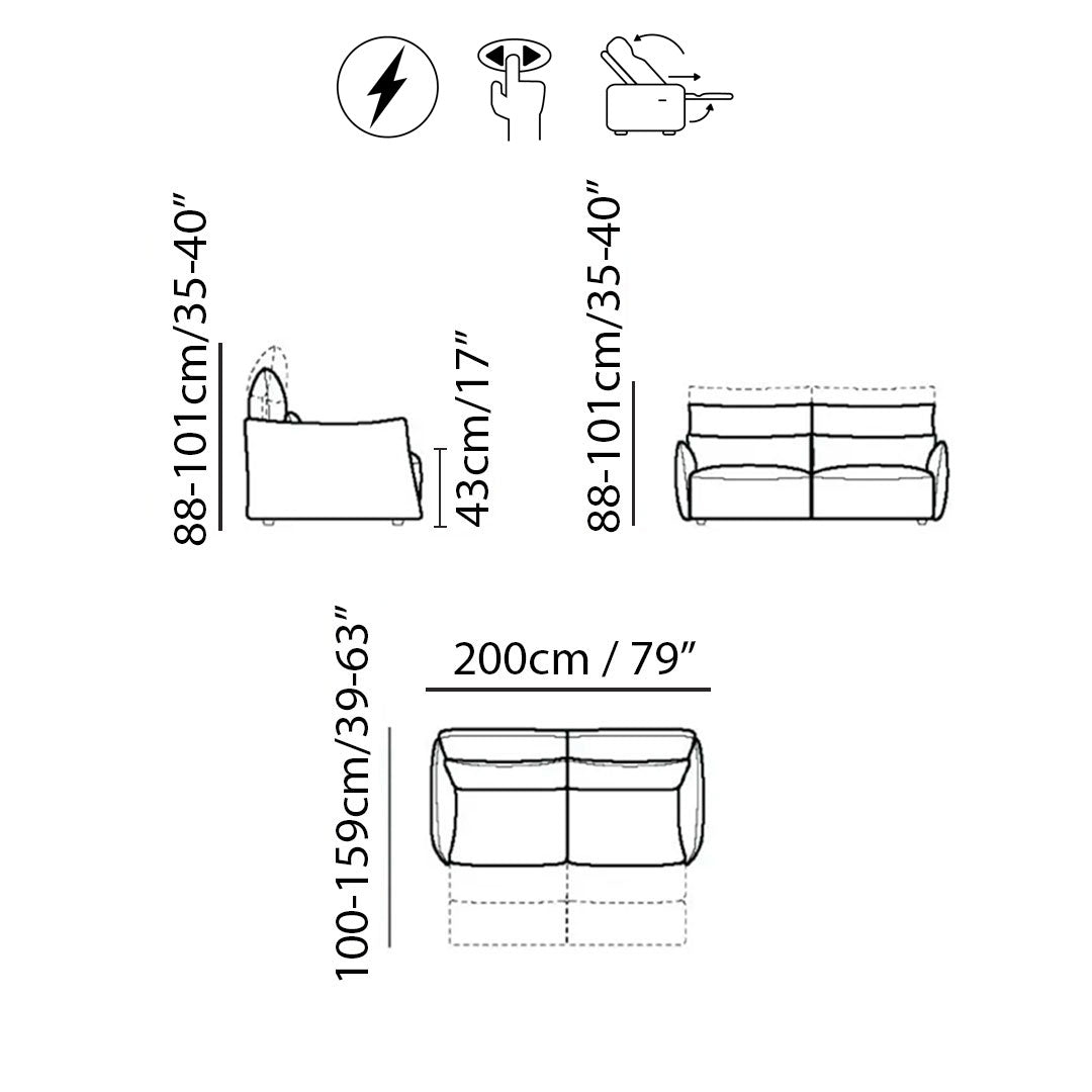 Sofá Stupore Natuzzi Reclinable