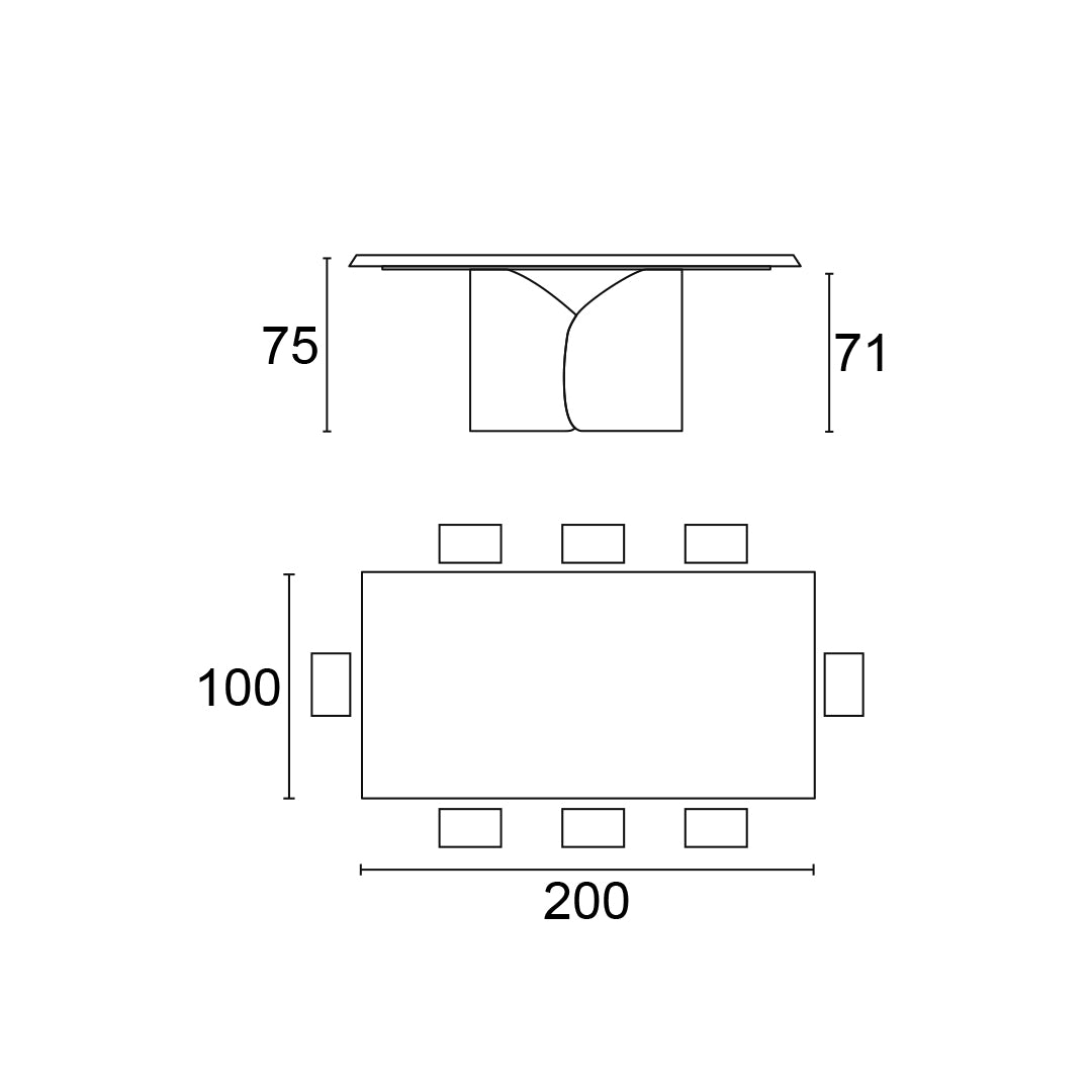 mesa twins fija rectangular FRW 200