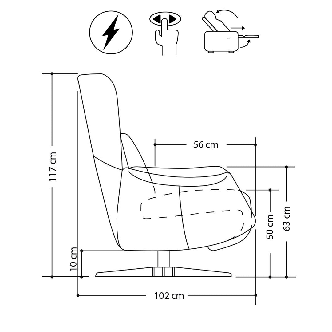 Sillón Until King Natuzzi reclinable en piel
