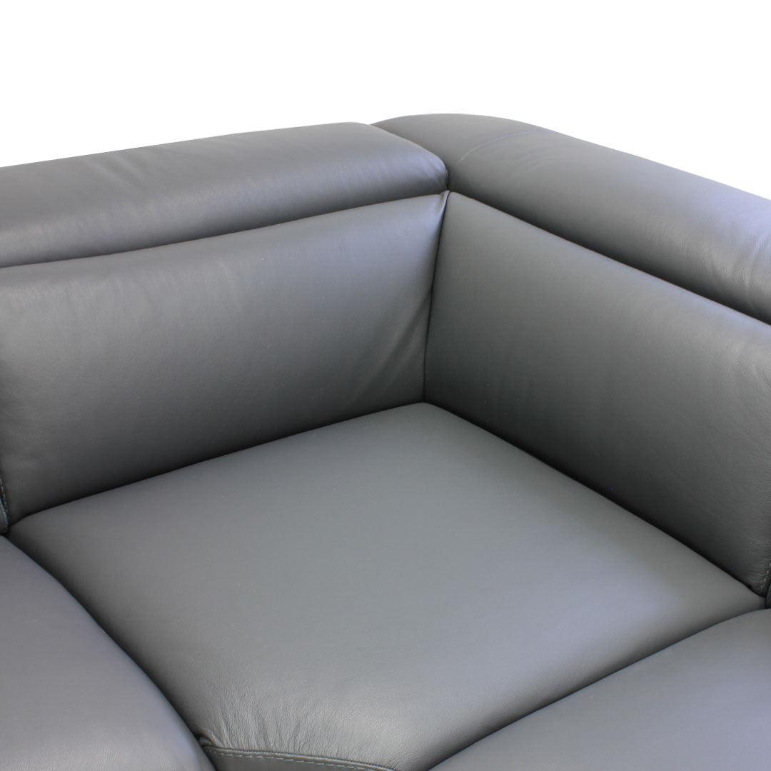 Esquinero Pensiero Natuzzi de piel antracita