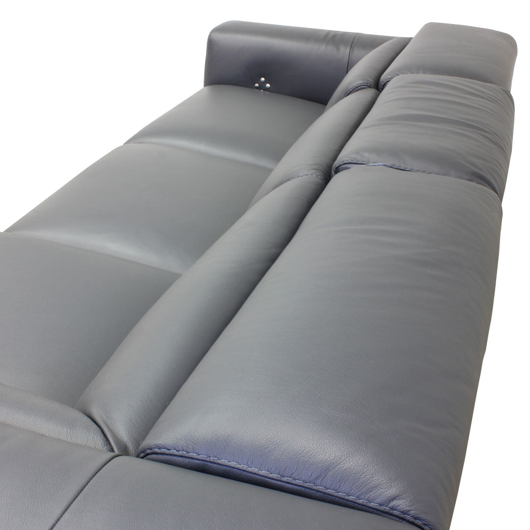 Esquinero Pensiero Natuzzi de piel antracita