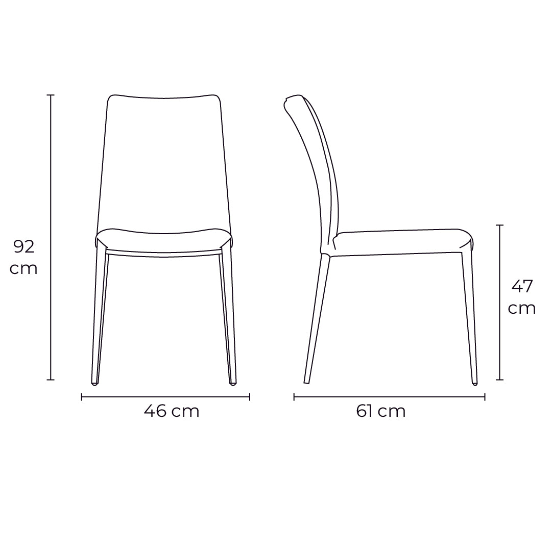 silla fay tipo piel de metal