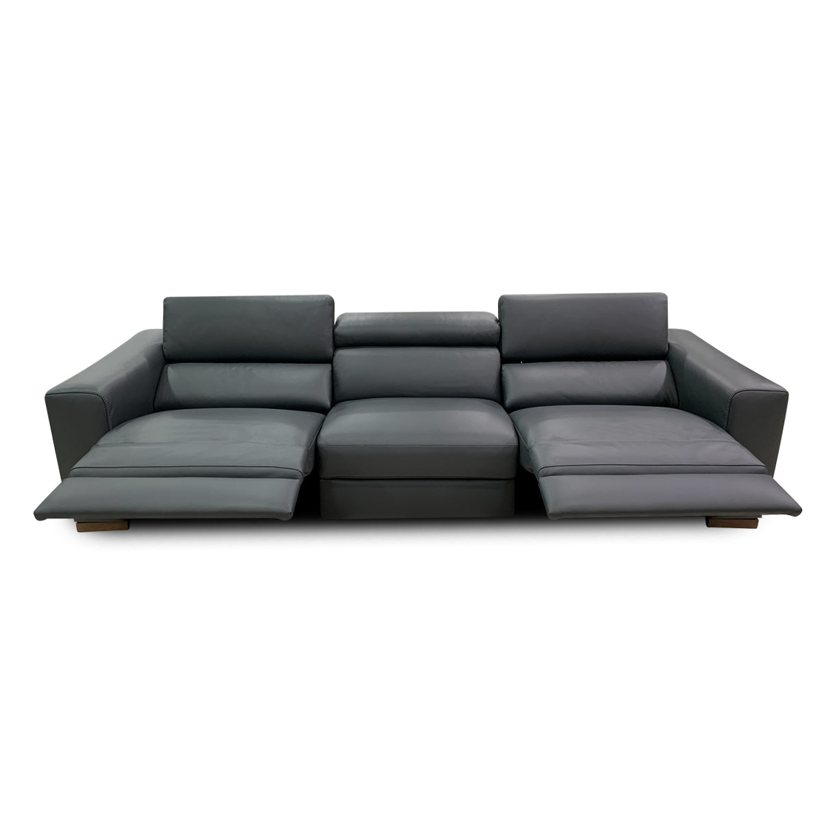 Sofá Reclinable 3 plazas Forza Natuzzi en piel Antracita