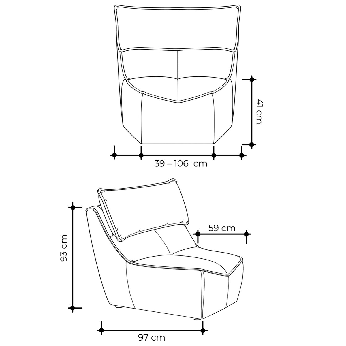 Sillón Hip Hop Riccio esquinero