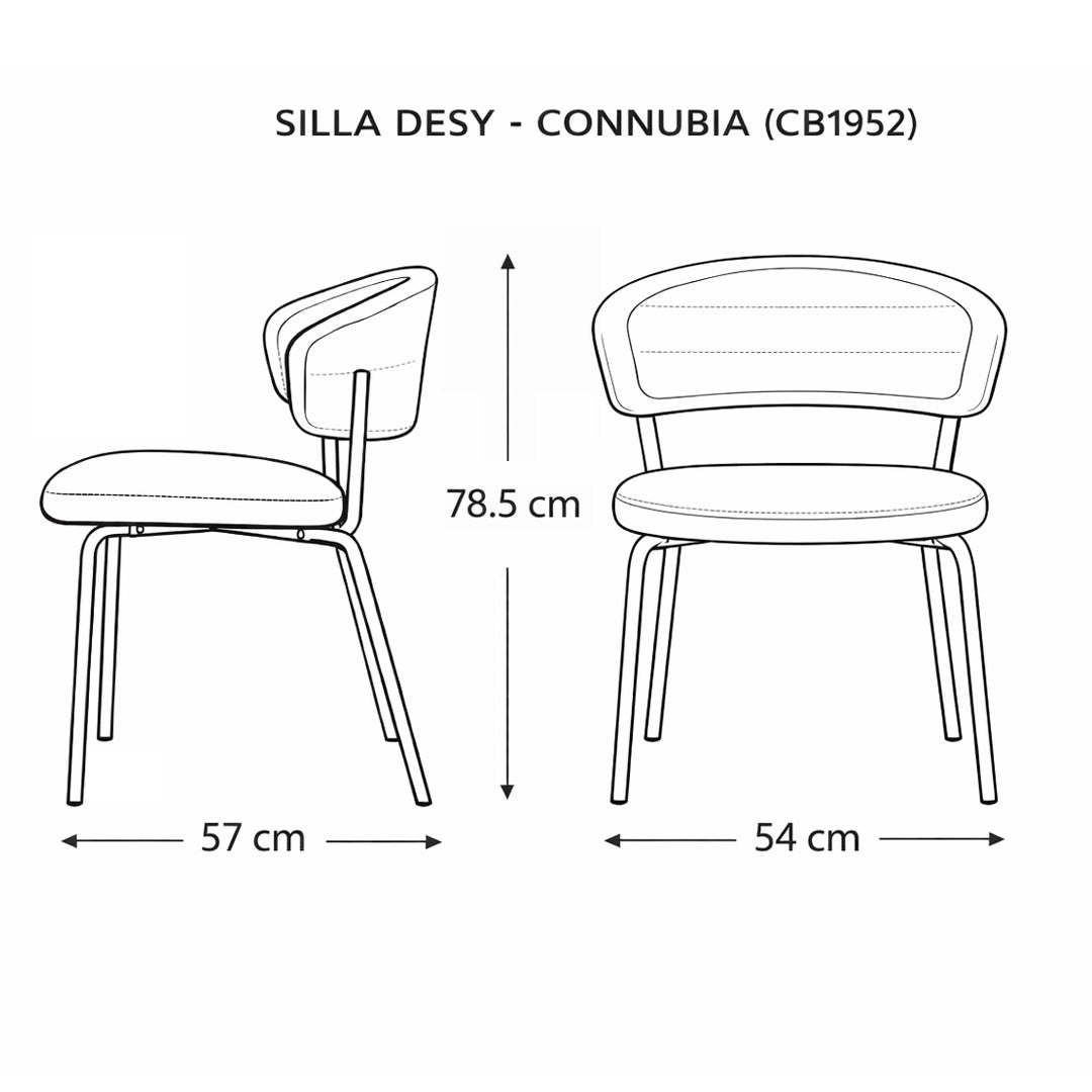 Silla italiana para comedor Desy de metal