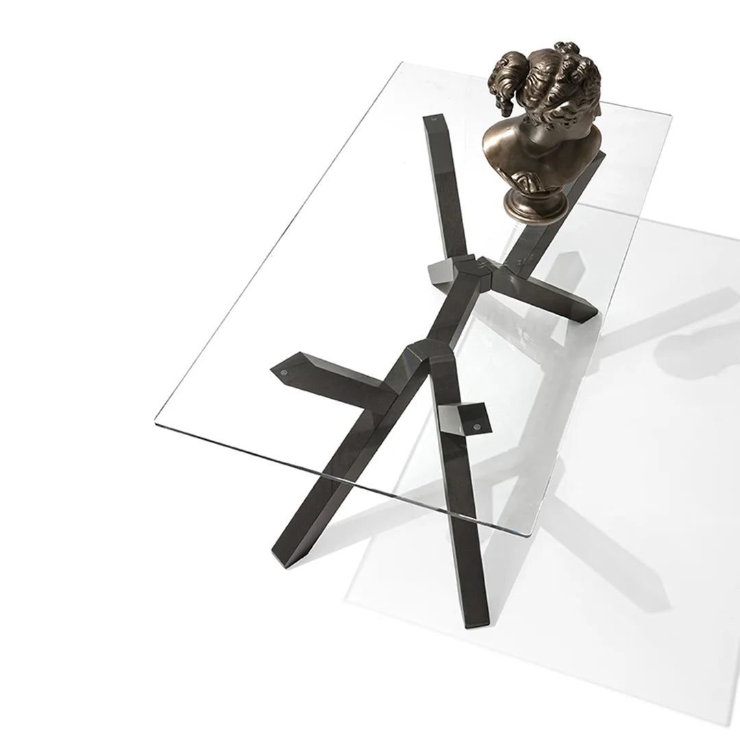Mesa fija Mikado rectangular de cristal 160 cm. Muebles Italianos
