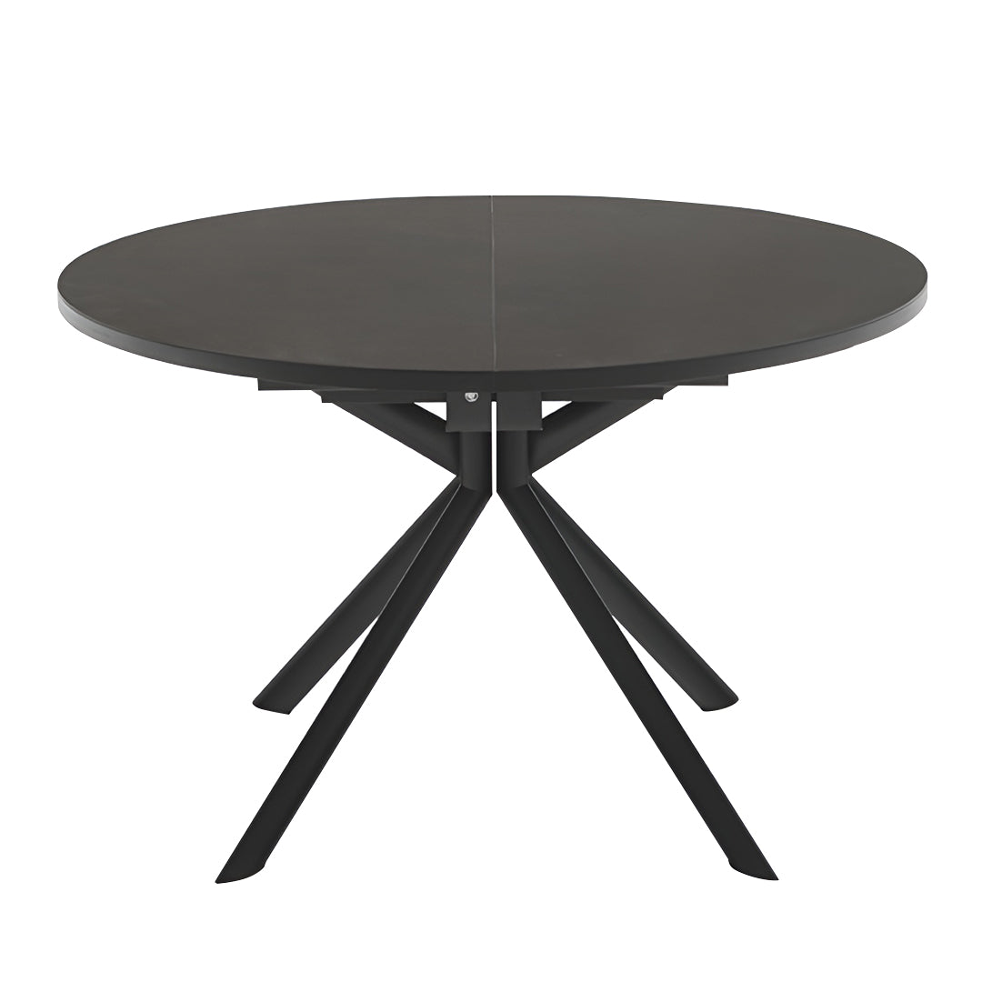 Mesa Redonda Extensible Italiana Giove Cerámica 120 cm negro oxido