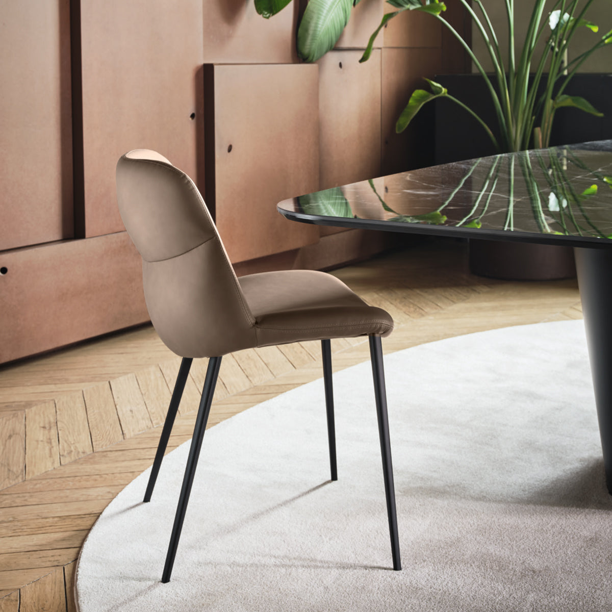silla onda metal