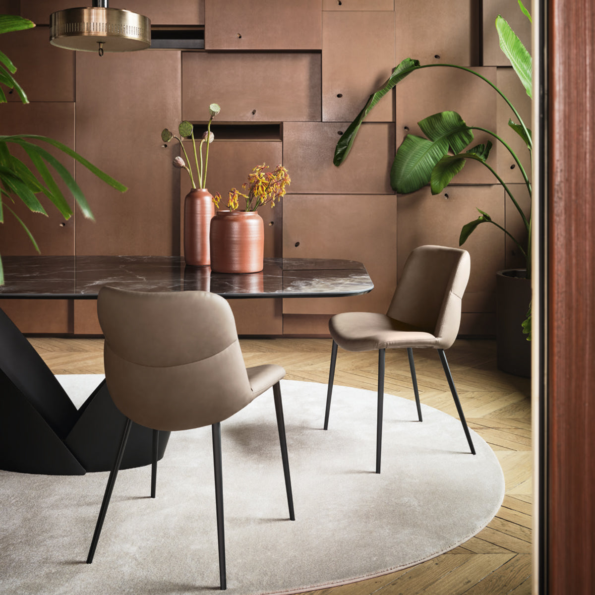 silla onda metal