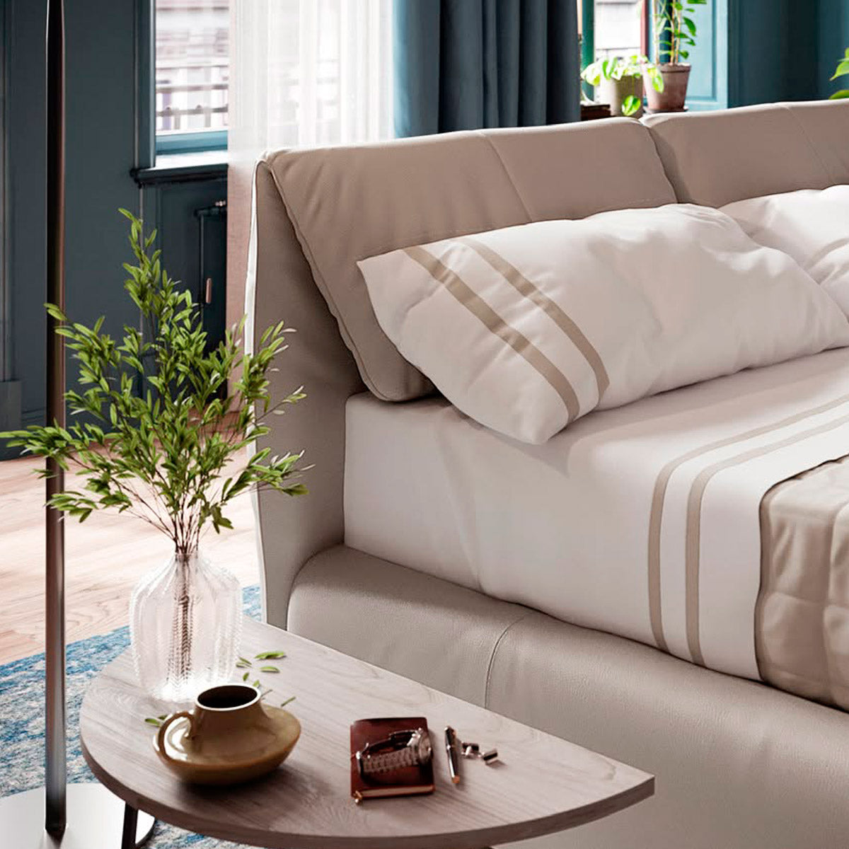 Cama King Size Orbitale de piel Natuzzi