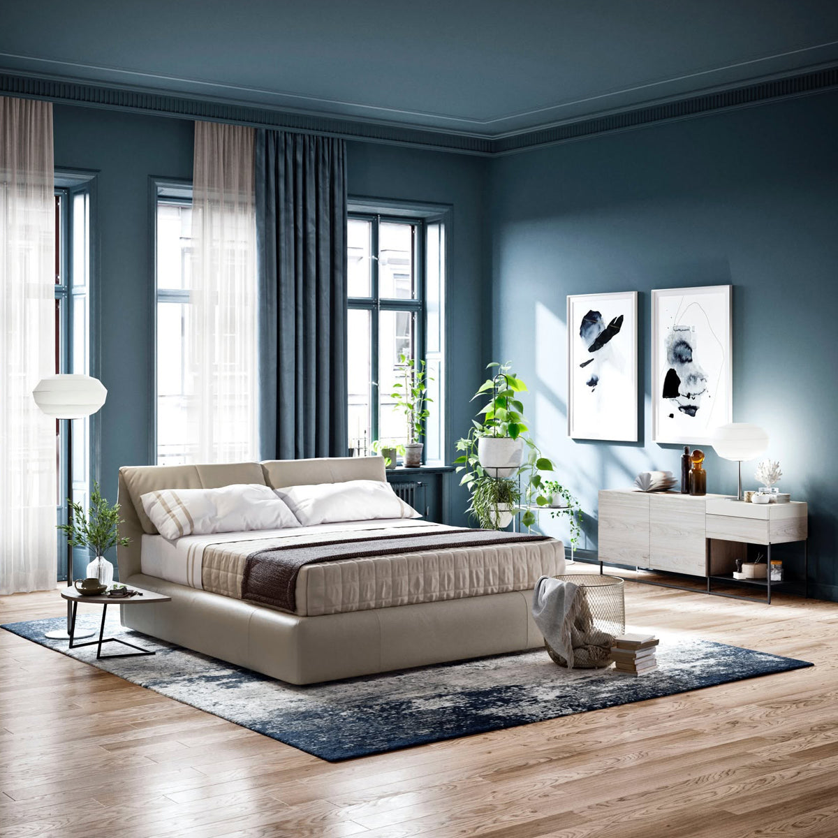 Cama King Size Orbitale de piel Natuzzi