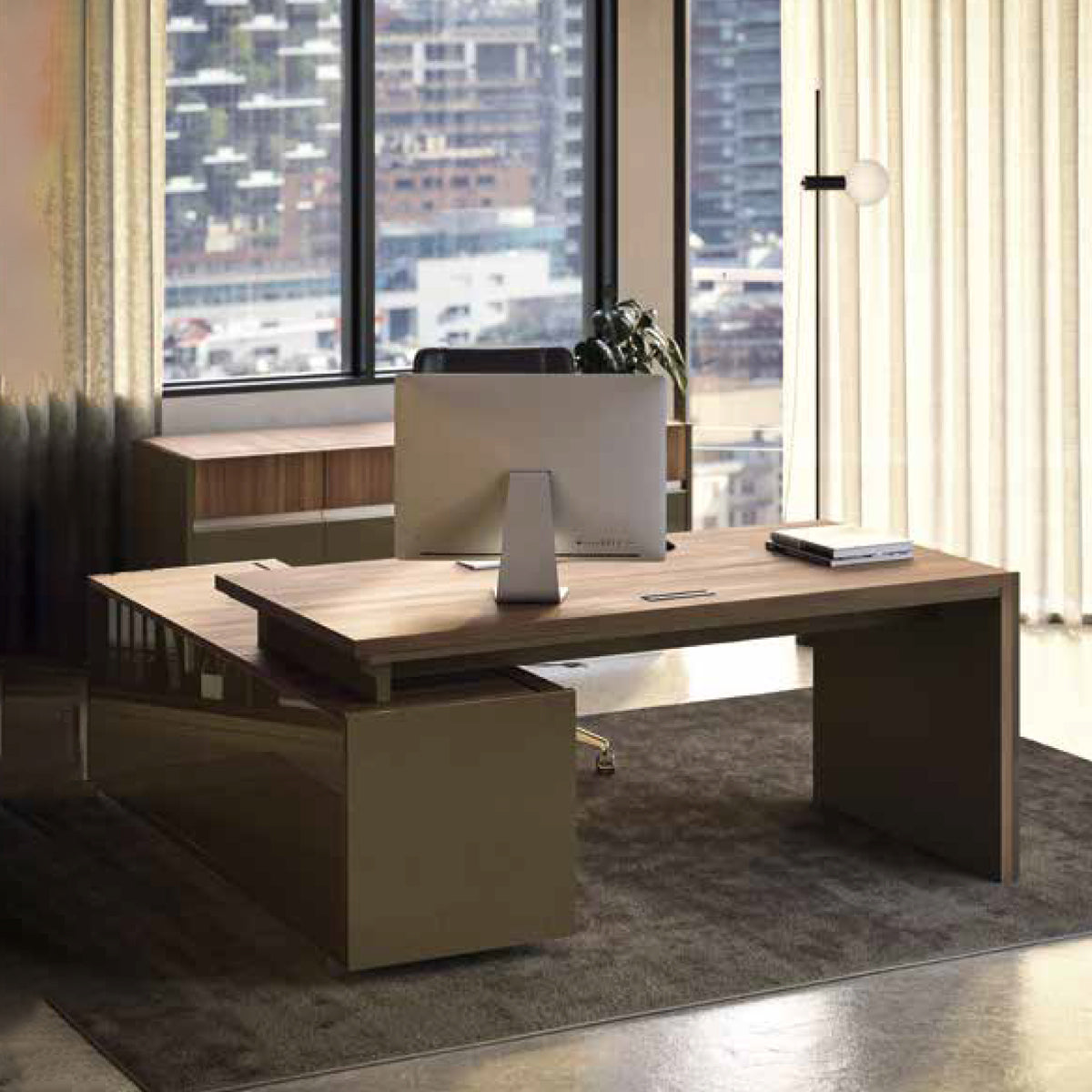 Set de Escritorio y contra derecho Porta Romana 180 cm