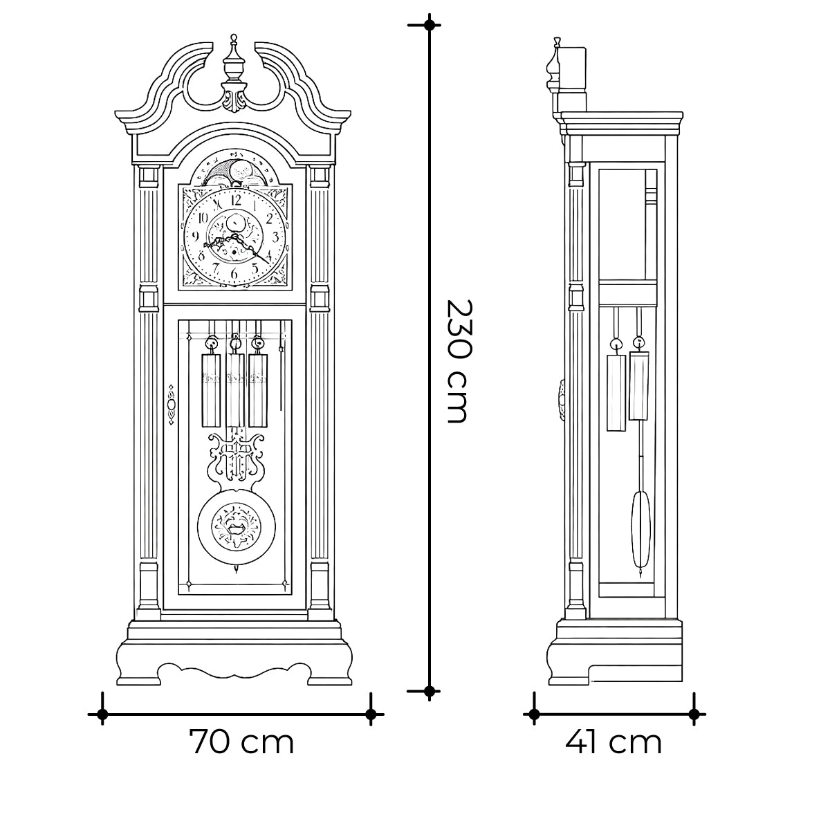 Reloj de piso Grandfather Glenmour