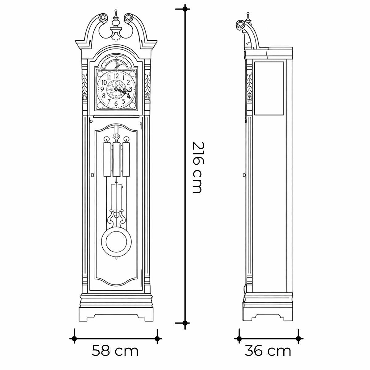 Reloj de piso Grandfather Robertson