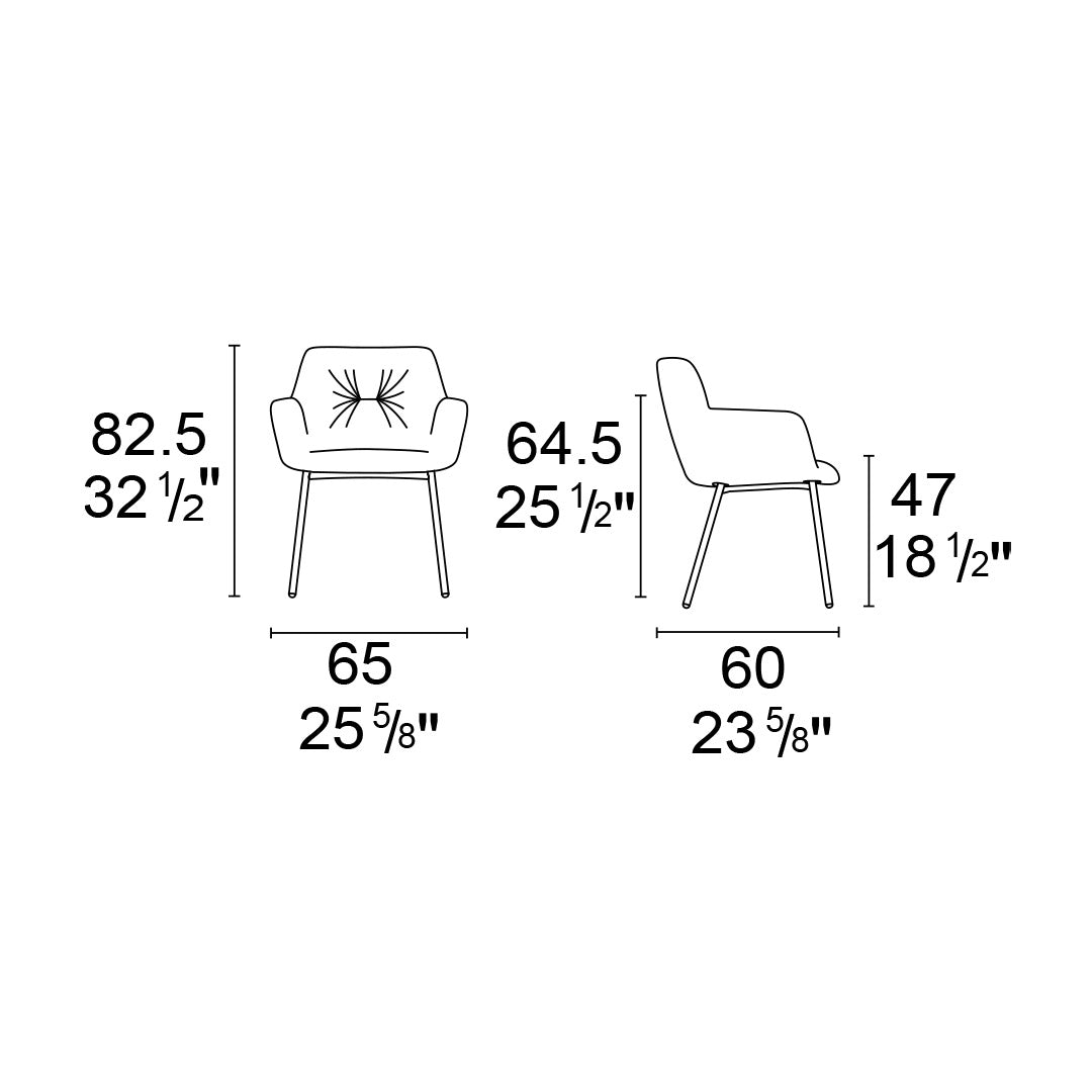 SILLA COCOON SOFT METAL ESQUEMA