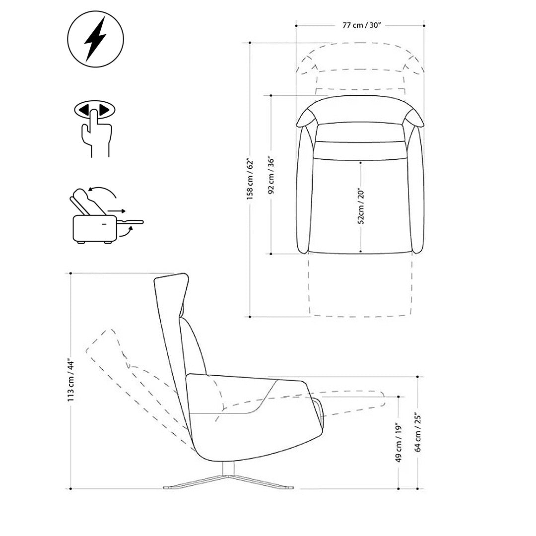 sillón Batticuore Natuzzi reclinable en piel