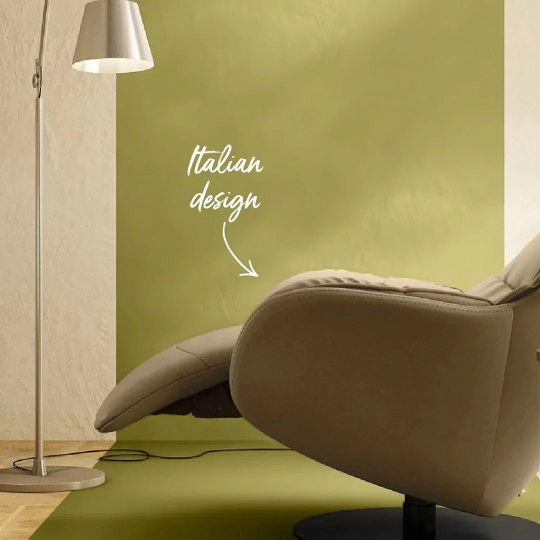 Sillón Levante Queen Atena Gris Medio reclinable en tela. Muebles Italianos